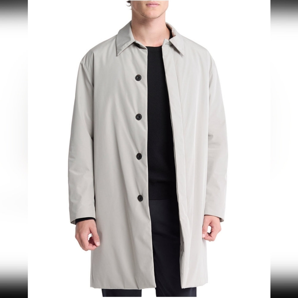 Calvin Klein Men's Light Gray Trench Coat